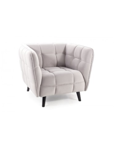 Kreslo CASTELLO 1 VELVET LIGHT GREY