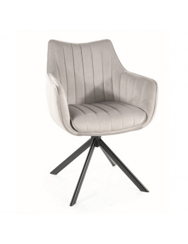 Jedálenská stolička AZALIA VELVET LIGHT GREY