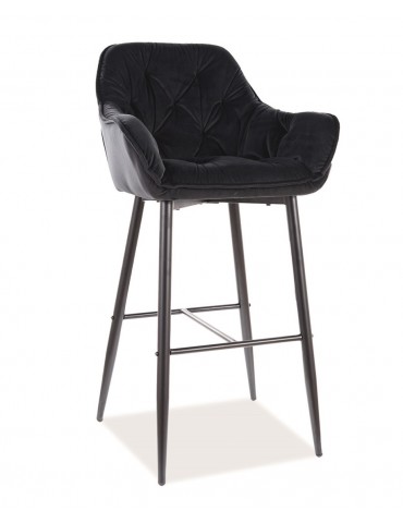 Barová stolička CHERRY H-1 VELVET BLACK